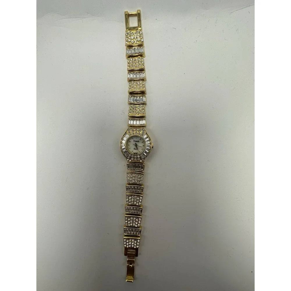 Xanadu Ladies Watch White Crystals New Battery 24MM 7.25